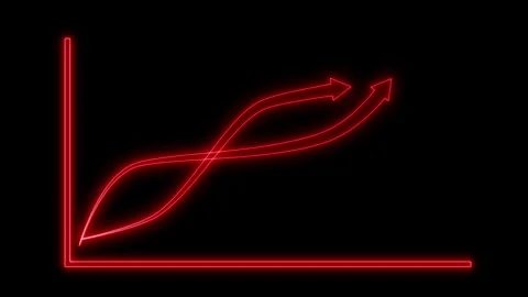 Glowing Abstract Line Graph with Arrows Animation, Neon Business Graph Anim.. Stock Footage 317860195