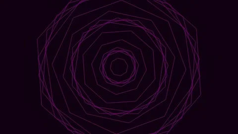 Glowing Abstract Neon Geometric Pattern on Dark Background for Tech Visuali.. Stock Footage 337165513