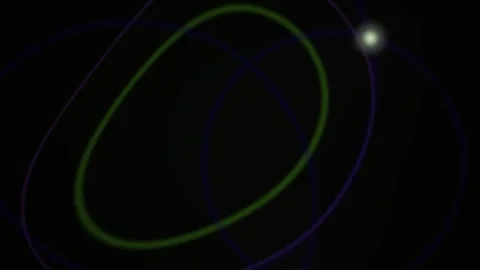 Glowing Abstract Orbital Lines Showing Colorful Dynamic Motion on a Dark Ba.. Stock Footage 343699740