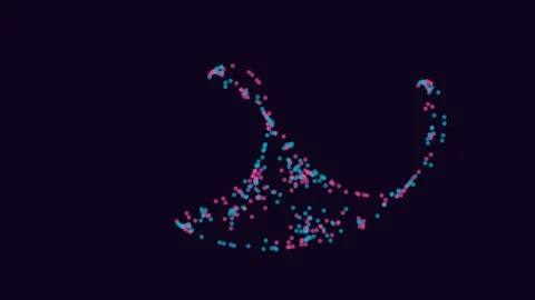 Glowing abstract particle trail flowing connection dots technology visualiz.. Stock Footage 343634182