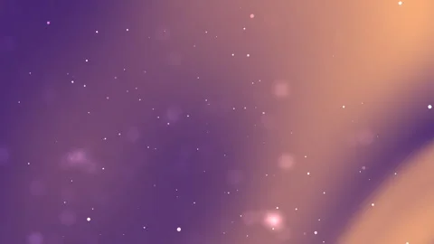 Glowing Abstract Particles Floating in Soft Purple Orange Space Background Видео 333984005