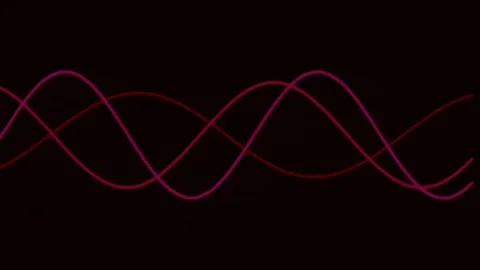 Glowing Abstract Red Sine Wave Loop for Futuristic Tech Visualization Backg.. Stock Footage 342161572