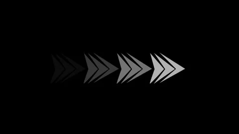 Glowing abstract right sight moving business arrow 4k video animation. With blac Stock Footage 318785048