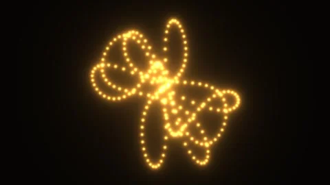 Glowing abstract shapes move in a dark background with Stock Footage 338104708