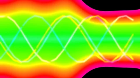 Glowing abstract sine wave animation background for futuristic tech data vi.. Stock Footage 337571284