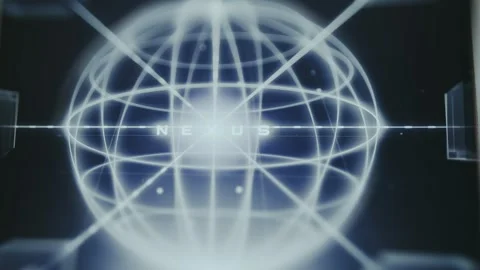 Glowing abstract sphere with a grid structure representing global networks Stock Footage 335486550