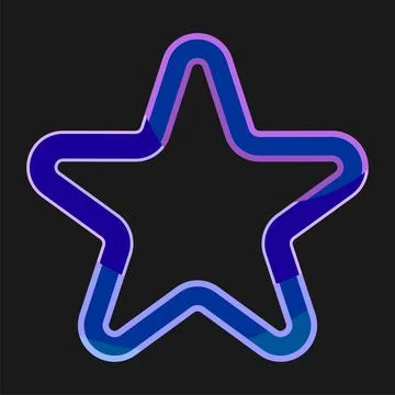 Glowing abstract star with smooth gradients of purple and blue on a dark ba.. Stock Illustration