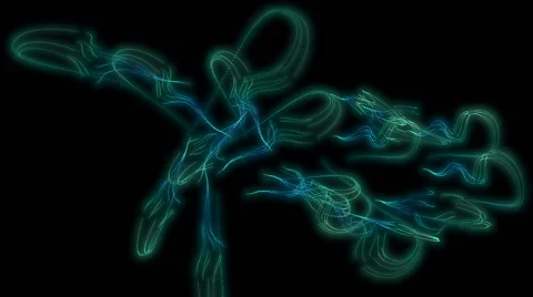 Glowing abstract streaking geometric formations VJ loop Stock Footage 64954597