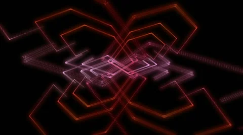 Glowing abstract streaking geometric formations VJ loop Stock Footage 64954599