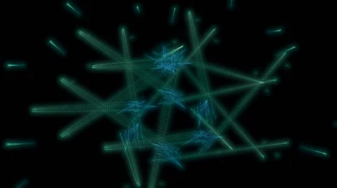 Glowing abstract streaking geometric formations VJ loop Stock Footage 64954643