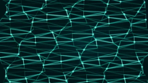 Glowing abstract tech connection grid visualizing complex data flow on dark.. Stock Footage 336836483
