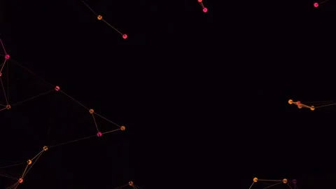 Glowing abstract tech connection network visualization on dark futuristic b.. Stock Footage 340378704