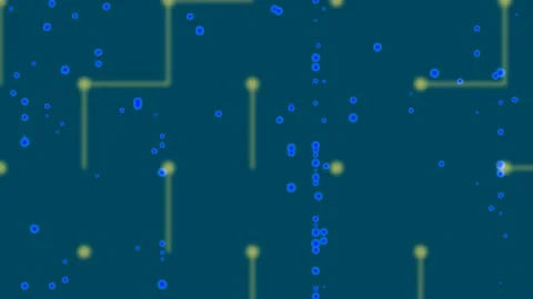Glowing abstract technology connection grid with digital data flow overlay .. Stock Footage 337567550