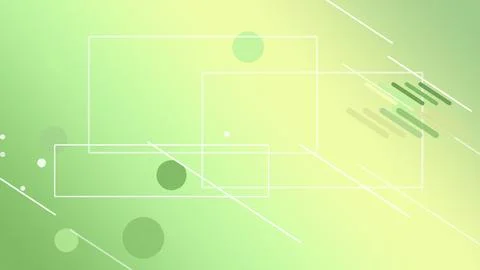 Glowing abstract UI frames and soft circles float over a neon lime-green ba.. Illustrazione stock