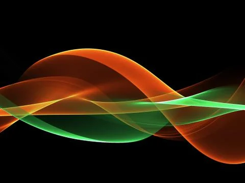 Glowing abstract wave on dark Illustrazione stock