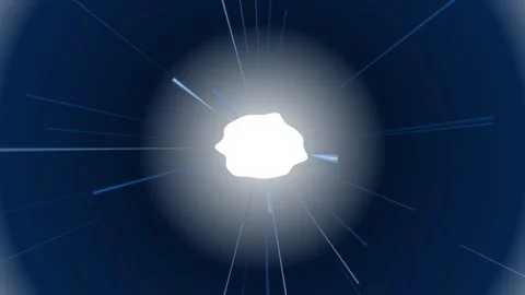A glowing abstract white organic shape centered on a dark blue radial gradi.. Stock Footage 346103358
