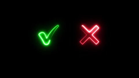 Glowing accept and reject modern sign icon neon animation Stock-Footage 321011966