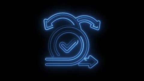 Glowing agile development process iteration loop animation on black 스톡 동영상 330777504