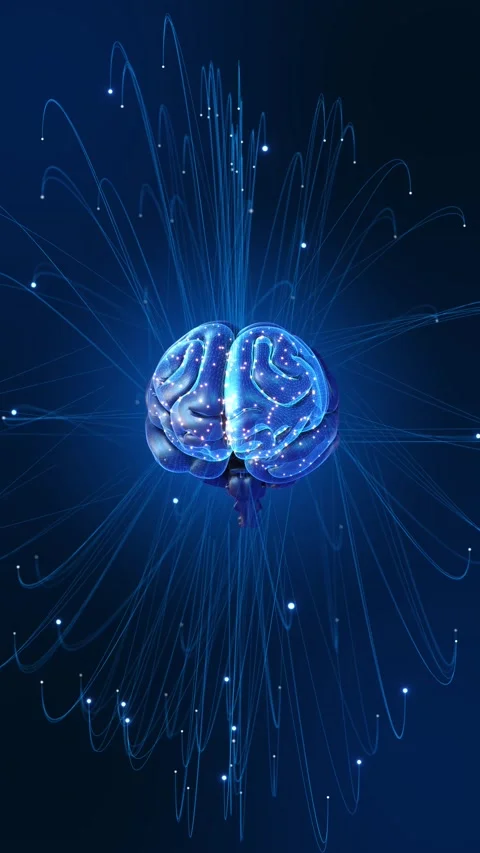 Glowing AI Brain with Neural Network Connections and Machine Learning Data 스톡 동영상 342626253