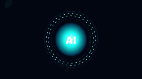 Glowing AI Core with Layered Hexagonal Cyber Interface Video stock 341342635