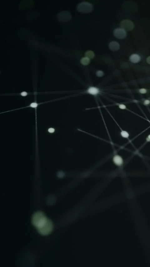 Glowing AI neural network nodes and connections Stock Footage 331570475