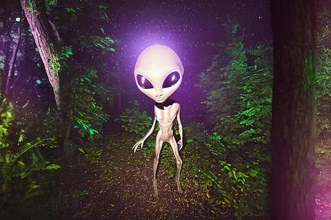 Glowing alien Stock Illustration