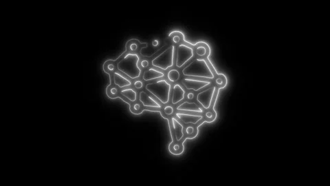 Glowing All Brain Icon and Symbol in HD Video Neon 库存影片 304556772
