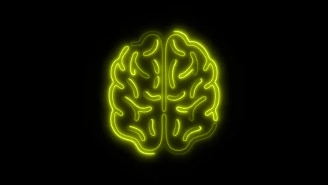Glowing All Brain Icon and Symbol in HD Video Neon 库存影片 304556868