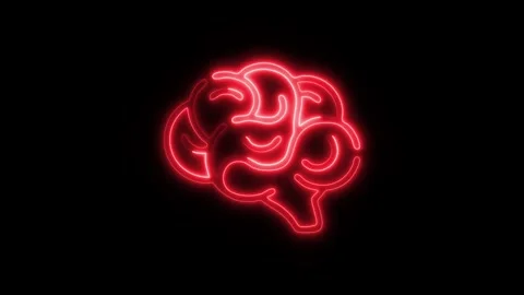 Glowing All Brain Icon and Symbol in HD Video Neon 스톡 동영상 304556904