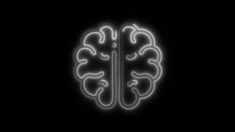 Glowing All Brain Icon and Symbol in HD Video Neon 库存影片 304556926