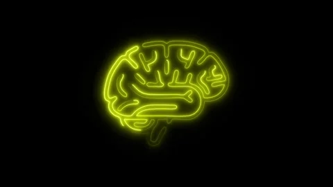 Glowing All Brain Icon and Symbol in HD Video Neon 库存影片 304556955