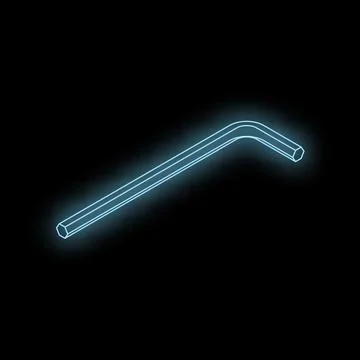 Glowing allen key on dark background symbolizing diy and repair Illustrazione stock