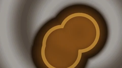 Glowing Amber Interlocking Rings Seamless Loop Stock Footage 340538295