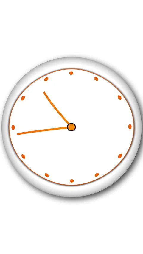 Glowing analog clock animation with white and brown. Smooth loop for tech, .. Stock Footage 308742025