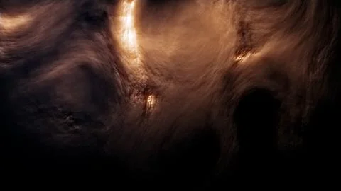 Glowing ancient gold or brown strange curves relievo - abstract 3D illustration Stock Illustration