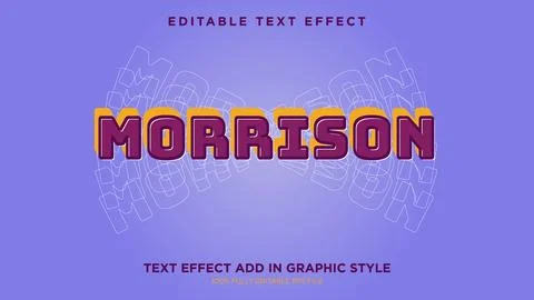 Glowing and editable text style effect Morrison text style theme Illustrazione stock