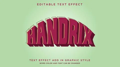 Glowing and editable text style effect Handrix text style theme Illustrazione stock