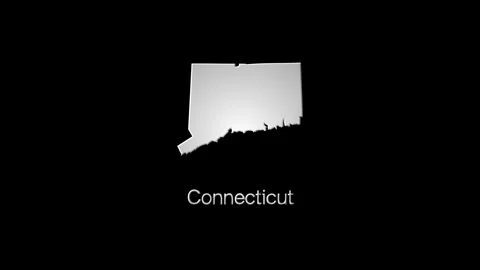 Glowing and glitching connecticut map animation on black background Stock Footage 318154763