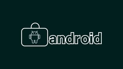 Glowing Android system device logo design illustration background. Stock Illustration