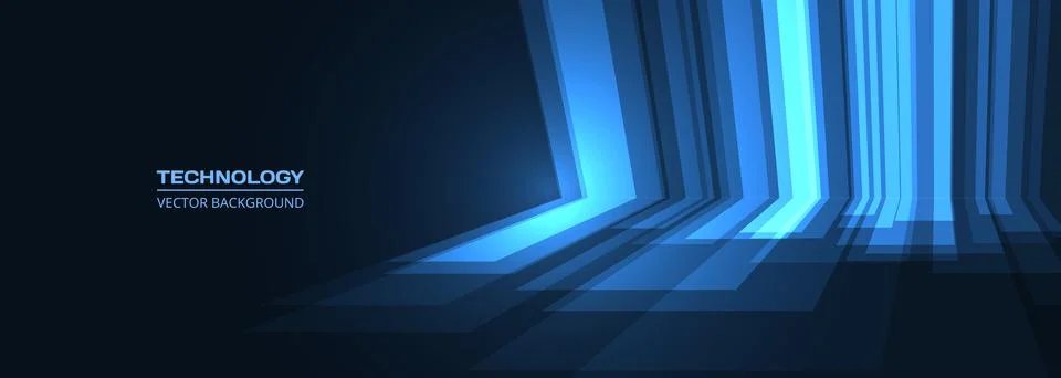 Glowing angled chevrons creating forward momentum with intense electric blue Stock Illustration