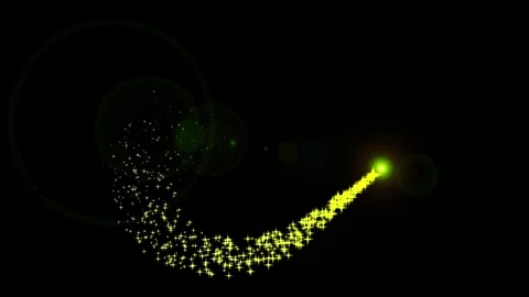 Glowing Animated Gold Particles Trails on Black Background Video stock 308464848