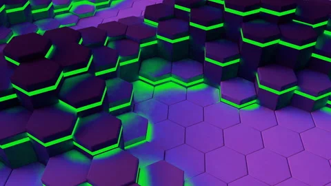 Glowing Animated Hexagone 1 Stock Footage 153239284
