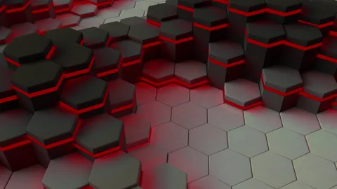 Glowing Animated Hexagone 3 Stock Footage 153239281