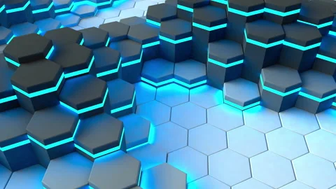 Glowing Animated Hexagone 4 Stock Footage 153239289