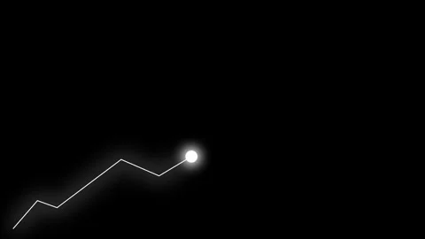 Glowing Animated Line Graph Rising on Black Background Stock Footage 321445471