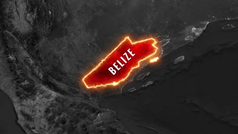 Glowing animated map of Belize with pulsing fiery outline motion 動画素材 345144921