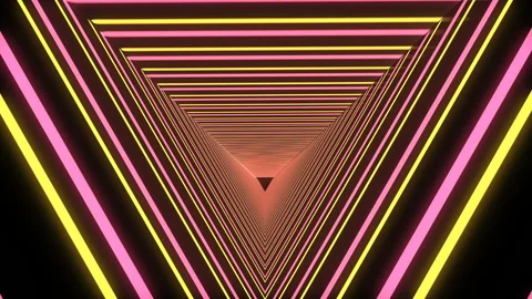 Glowing Animated Tunnel Triangle For Hypnotizing Stock Footage 105039435