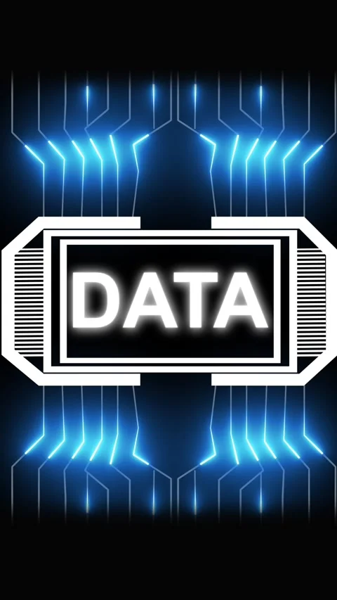 Glowing animated White DATA Text on a Futuristic Circuit Board Background w.. Stock Footage 344859881