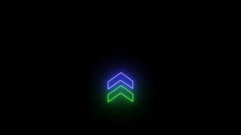 Glowing Arrow animation Multi color  Up side 4k Stock Footage 319808513