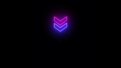 Glowing Arrow animation Multi color  Down side 4k Stock Footage 321452637